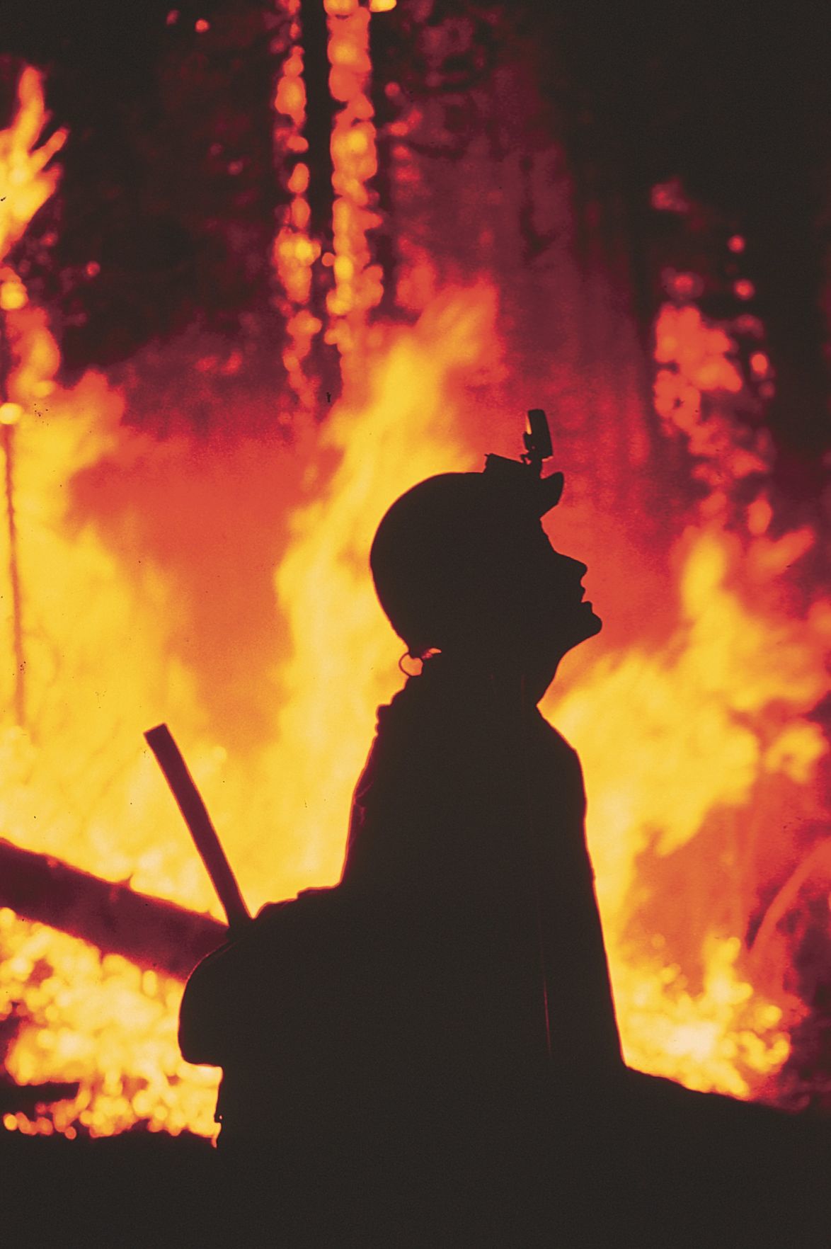 Firefighter Jill Jane at Lewis Lake in 1988
